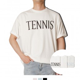 남성 테니스그래픽 오버핏 데일리룩 반팔티셔츠