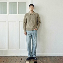 남자 패턴 니트 집업 가디건 겨울 데일리룩