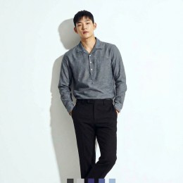 남성 보카시 헨리넥 긴팔 티셔츠 데일리웨어