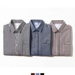 남자 스트라이프 오버핏 셔츠 캐주얼 데일리