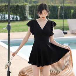 러블리 와플 프릴 원피스 수영복