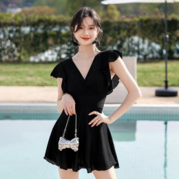 러블리 와플 프릴 원피스 수영복