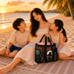 메쉬비치백 수영장가방 물놀이가방 목욕가방