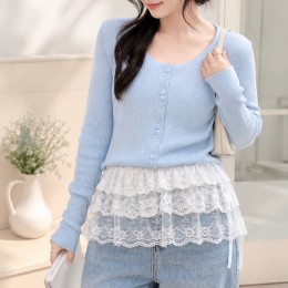 화사한 레이스 랩 미니 프릴 스커트