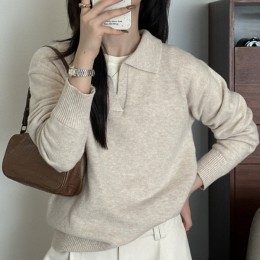 차분핏 데일리 카라 니트 HES-055