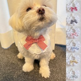 반려동물 체크리본 프릴 스카프 6COLOR