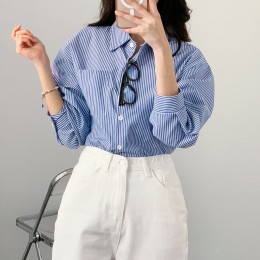 스트라이프 루즈핏 셔츠