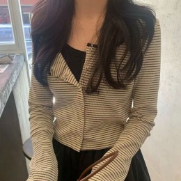 슬림 스트라이프 가디건