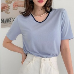 유넥 배색 루즈핏 반팔티