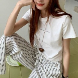 데일리 기본 크롭 쫀쫀 반팔티