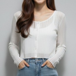 스몰핏 골지 크롭 슬림 가디건