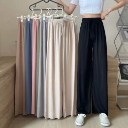 여성 아이스 여름 밴딩 와이드 스트레이트팬츠