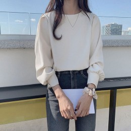 무지 핀턱 셔링 블라우스 2color DK-0018