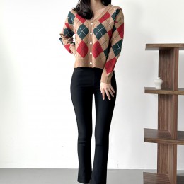 다이아 패턴 가디건