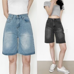 데이온 5부 코튼 와이드 반바지