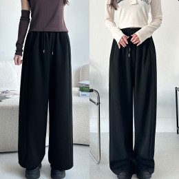 여성 2단기장  민티 앞절개 밴딩 와이드 팬츠 4color -2XL까지