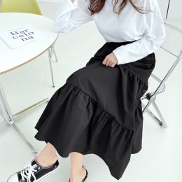 여성 베베르 바스락 캉캉 롱스커트