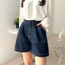 티네즈 A라인 스티치 4부 데님 숏팬츠 JB-13005