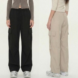 바스락 투웨이 스트링 카고 밴딩팬츠