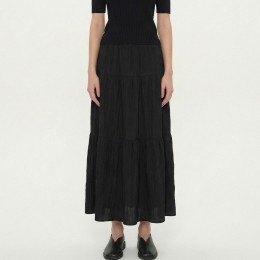 내추럴 플레어 캉캉 밴딩 롱스커트