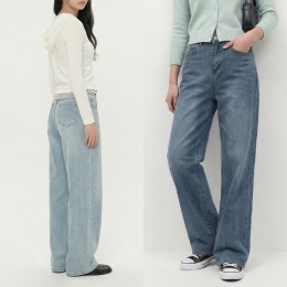 스판 워싱 세미와이드 데님팬츠 4color