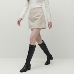 겉기모  A라인 뒷지퍼 미니 스커트