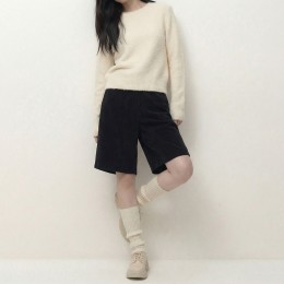 융털기모 코듀로이 A라인 버뮤다팬츠
