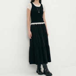 캉캉 코듀로이 롱 밴딩 스커트