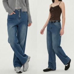 와이드핏 베이직 데님 팬츠