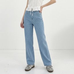 사선절개 하이웨스트 데님팬츠