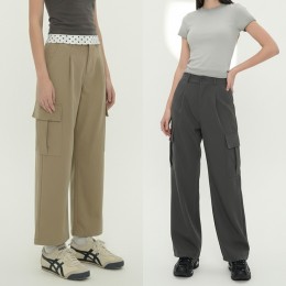 2단기장 숏/롱 뒷밴딩 핀턱 카고 슬랙스팬츠