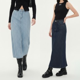 A라인 롱데님 스커트