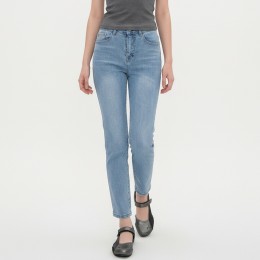 허리밴딩 스판 슬림 일자 데님팬츠