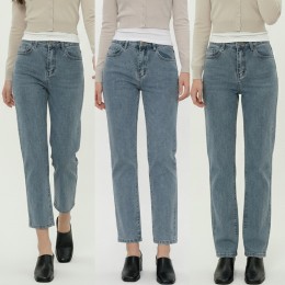 3단기장 스판 슬림 일자 데님 팬츠