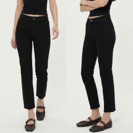 하이웨스트 전체스판 밑단 컷팅 슬림 일자팬츠 ~XL까지