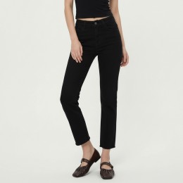 하이웨스트 전체스판 밑단 컷팅 슬림 일자팬츠 ~XL까지