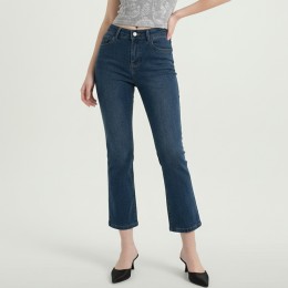 하이웨스트 전체스판 슬림 데님 일자팬츠 ~XXL까지