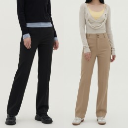 투버튼 하이웨스트 슬랙스 팬츠