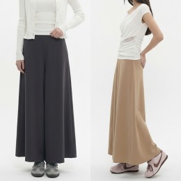 여성 하이웨스트 밴딩 풀와이드 팬츠