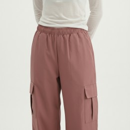 여성 카고 스트링 와이드 밴딩 팬츠