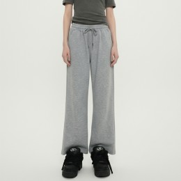 여성 와이드 부츠컷 밴딩 스트링 팬츠