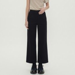 여성 소프트 밴딩 스판 와이드 롱 팬츠