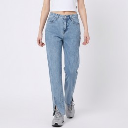 여성 사선슬릿 하이웨스트 데님 롱팬츠