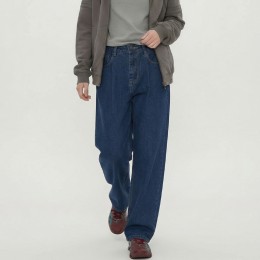 여성 핀턱 와이드 뒷밴딩 세미 와이드 데님팬츠