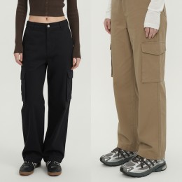 여성 뒷밴딩 카고 코튼 팬츠
