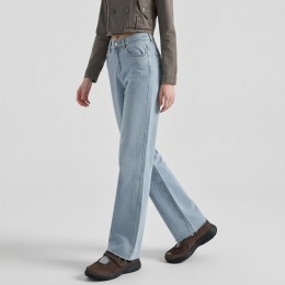 여성 뒷밴딩 와이드 데님 팬츠 3color