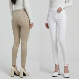 여성 스판 밴딩 슬림 스키니 팬츠