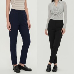 여성 3color 스판 슬림 일자핏 밴딩 팬츠