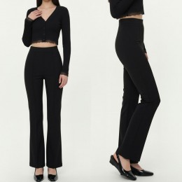 여성 스판 핀턱 밴딩 롱 부츠컷 슬랙스 팬츠