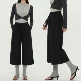 여성 살랑 플레어핏 밴딩 와이드 팬츠